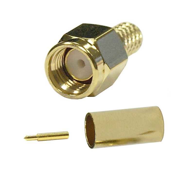 SMA Male RG58 Connector with Crimpable Centre Pin (C111.M/PC)